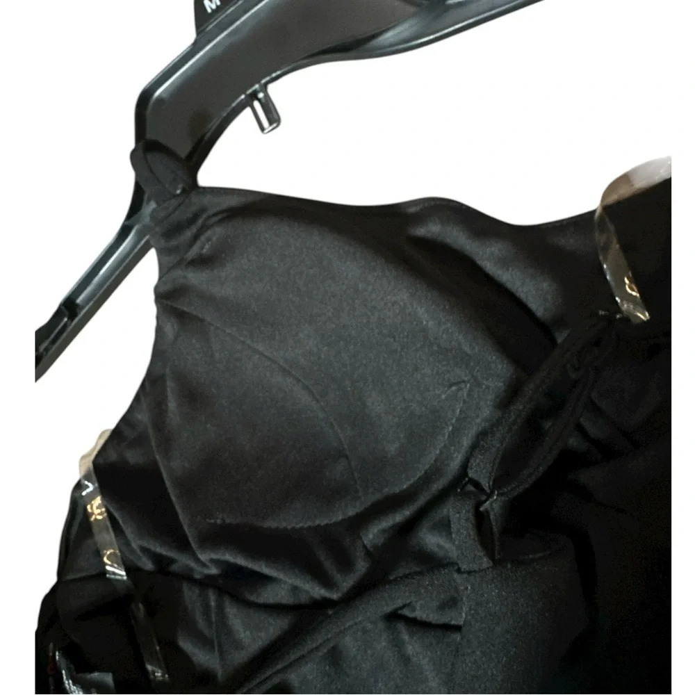 Teeze Me Black Wide-Leg Jumpsuit with Lace-Up Bodice – Size 9